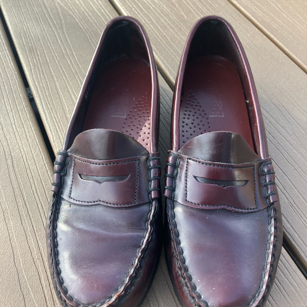 Women’s  Burgundy Leather Penny Loafers womens